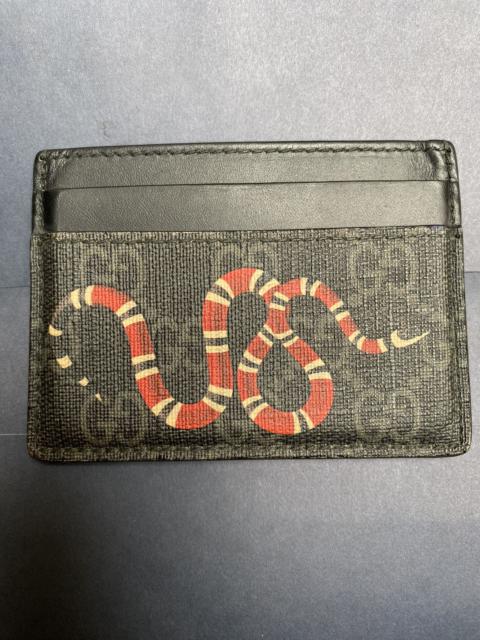 Gucci GG Supreme Black Kingsnake Print Card Case