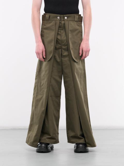 Poly-Cotton Wrap Pants