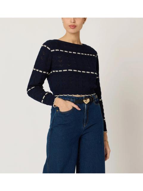 Cleobella ESTRELLA SWEATER | DARK BLUE/IVORY