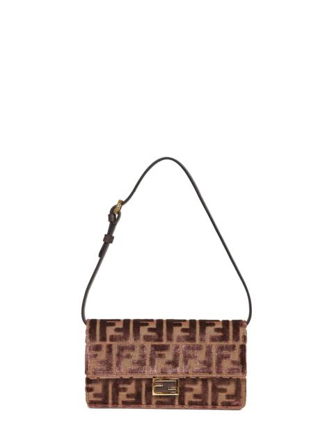 FENDI Fendi Women Brown Wallet On Chain Baguette Minibag<Br/>