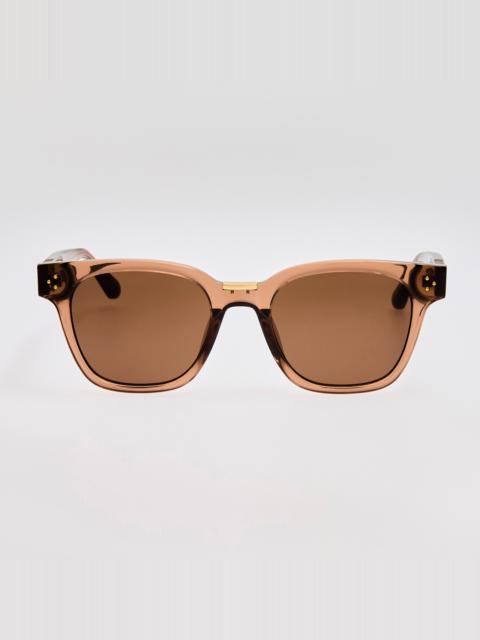 LINDA FARROW Sanchez Sunglasses in Brown and Gold