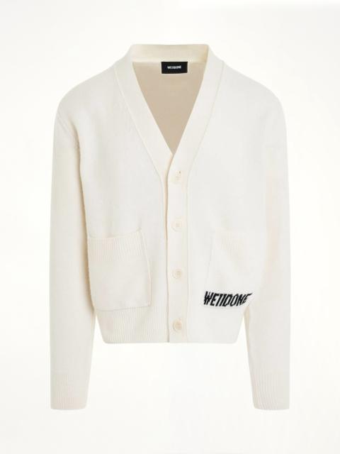 We11done Pocket Logo Knit Cardigan Ivory