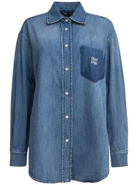 Miu Miu Miu Miu Cotton Shirt With Logo