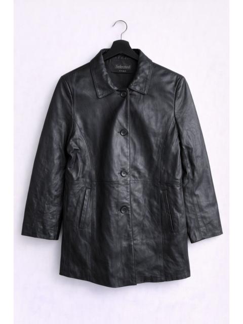 Other Designers Japanese Brand - Vintage Selcordi Black Genuine Leather Jacket Tailored Fit