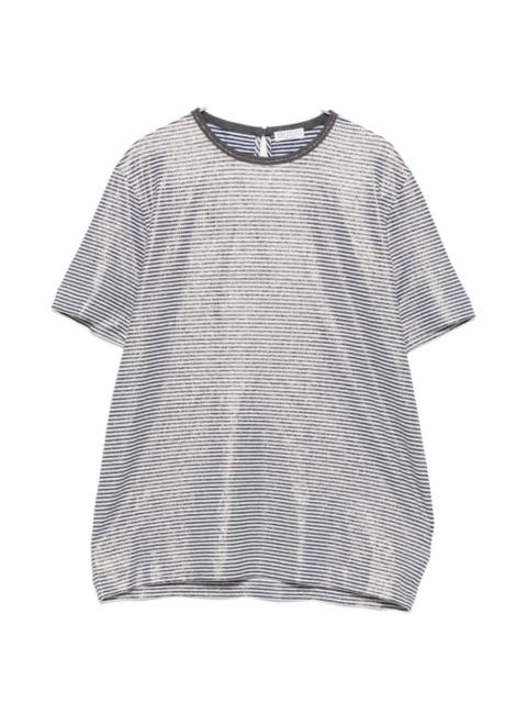 Brunello Cucinelli Brunello Cucinelli Women Striped Linen T-Shirt