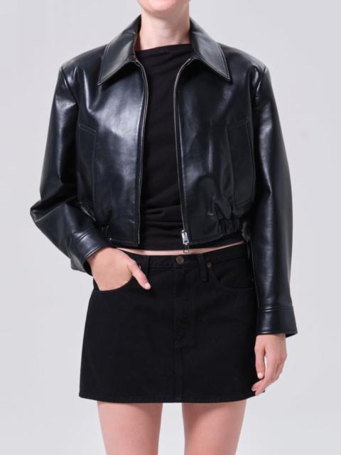 AGOLDE NAHLA CROPPED JACKET (RECYCLED LEATHER) IN DETOX
