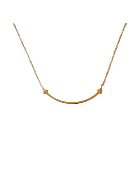 Other Designers Tiffany 18k T Smile Small Pendant Necklace Rose Gold