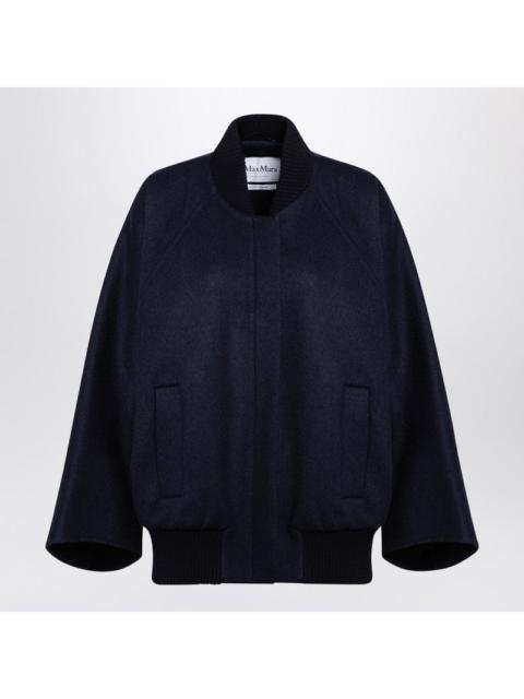 Max Mara Max Mara Blue Cashmere Cape Bomber Jacket Women