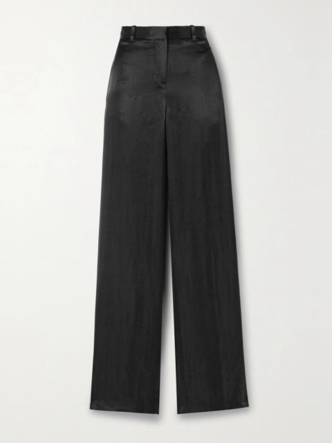 The Row Bany Wool-satin Wide-leg Pants