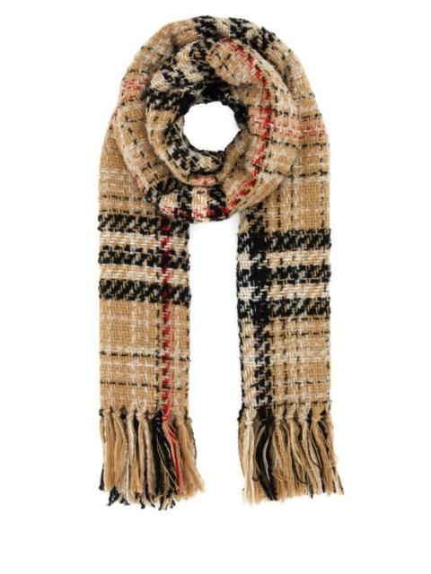 Burberry Unisex Embroidered Tweed Blend Scarf