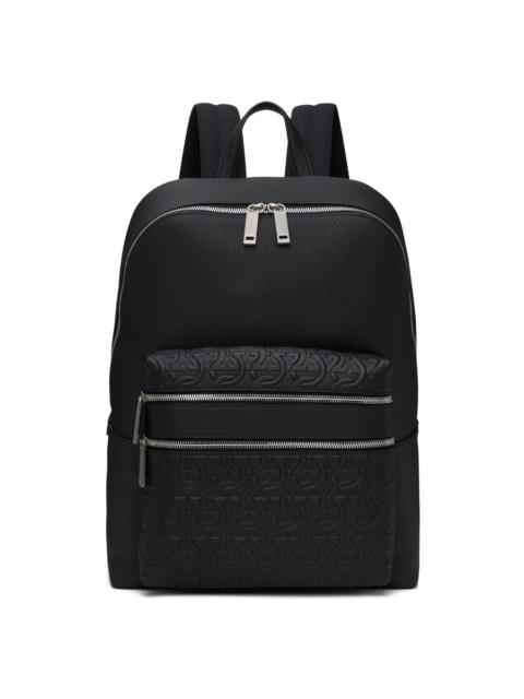 FERRAGAMO Black Embossed Backpack