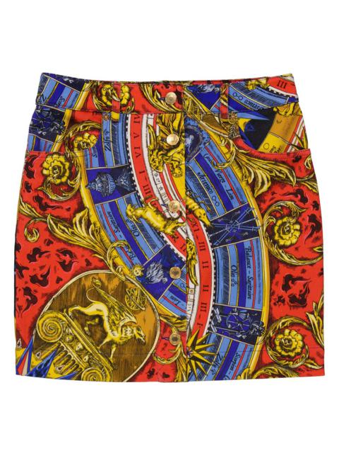 Moschino Ladies Printed Denim Twill Skirt