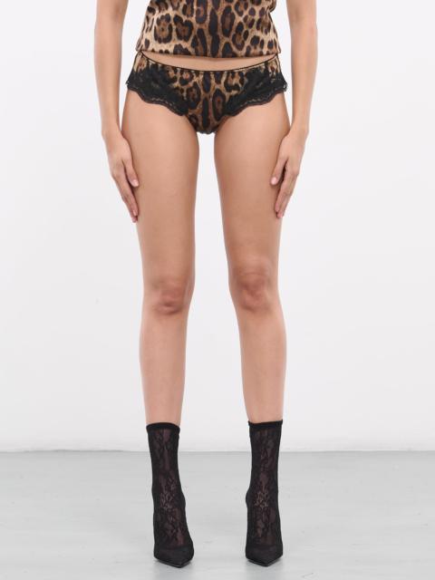 Dolce & Gabbana Leopard-print Satin Briefs