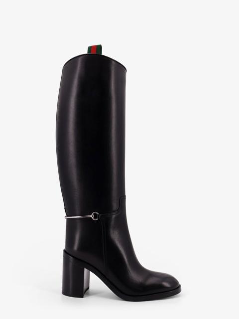 GUCCI Gucci Leather Boots With Slim Horsebit Detail