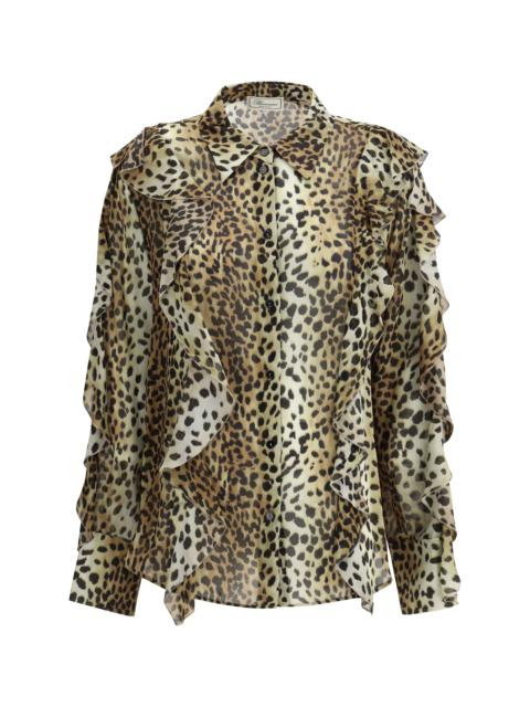 Blumarine Women Silk Chiffon Leopard Shirt