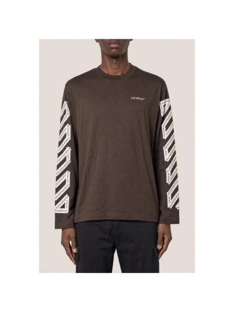 Off-White Off-White Men's Chocolate Cotton Long Sleeve Shirt