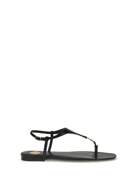SAINT LAURENT Saint Laurent Cassandre Leather Sandals Nero