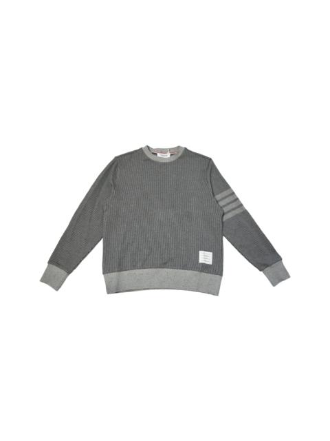 Thom Browne Thom Browne Waffle Knit 4-Bar Crewneck Sweater Grey