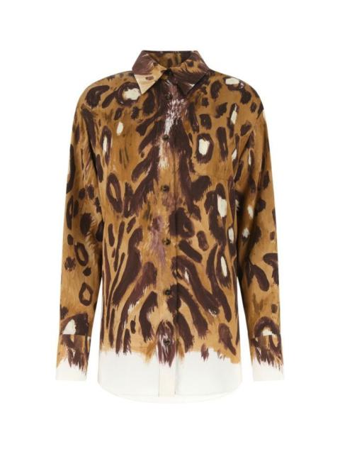 Marni Woman Printed Satin Oversize Shirt