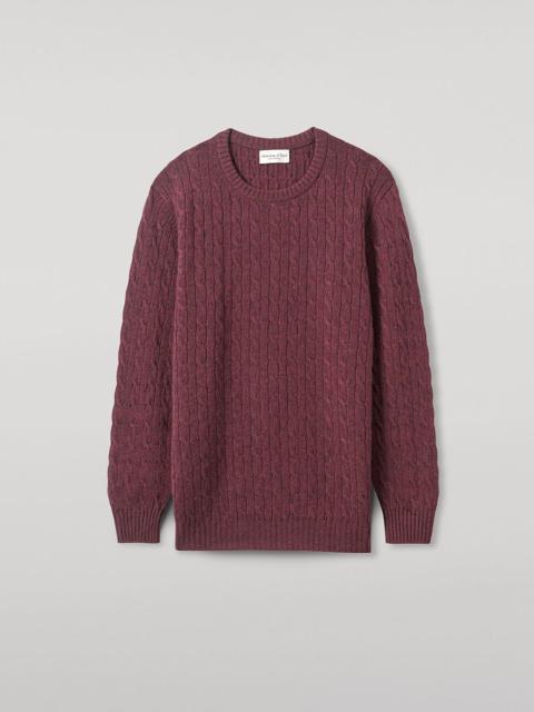 Johnstons of Elgin Cable Knit Purple Cashmere Jumper