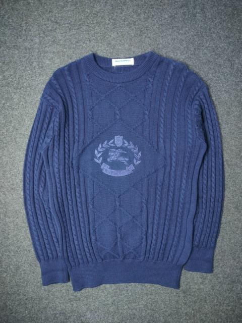 Burberry Vintage Burberry's Wool Knitted Sweater Navy Blue