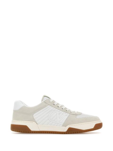 Valentino Two-tone leather and suede sneakers