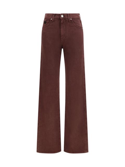 Other Designers Jacob Cohen High-rise Straight-leg Jeans Burgundy