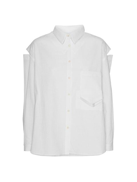 HENRIK VIBSKOV CUT OUT SHIRT  - WHITE