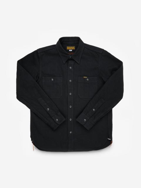 Iron Heart 12OZ SELVEDGE DENIM WORK SHIRT WITH SNAPS - BLACK