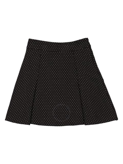 Moschino Black Polka-Dot Tweed Mini Skirt, Brand Size 38 (US Size 4)