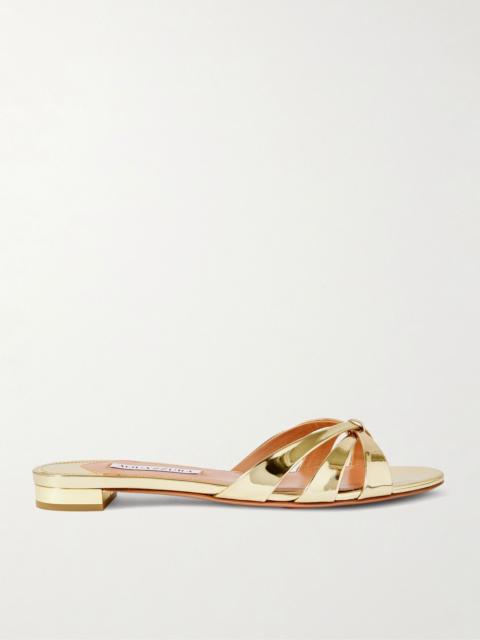 AQUAZZURA Tati mirrored sandals Gold