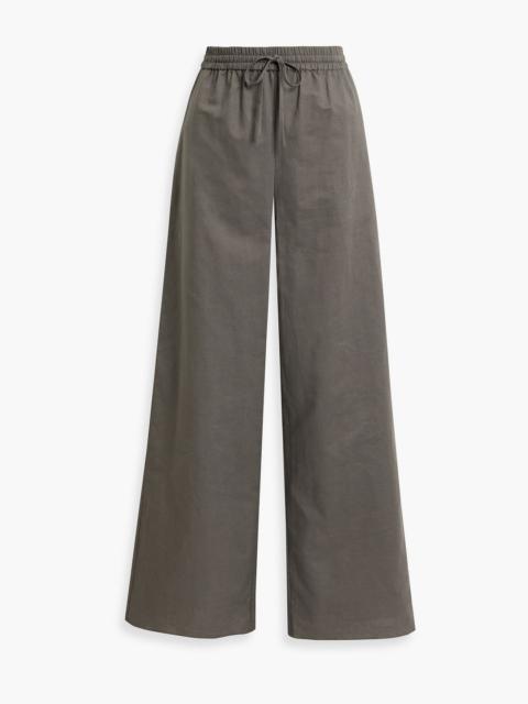 Other Designers Cotton and linen-blend wide-leg pants