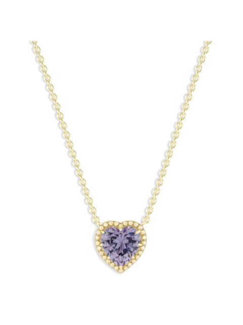 Other Designers DiamondMuse Belacqua Tanzanite December Birthstone Heart Pendant Necklace in 14K Gold Plated Sterlin
