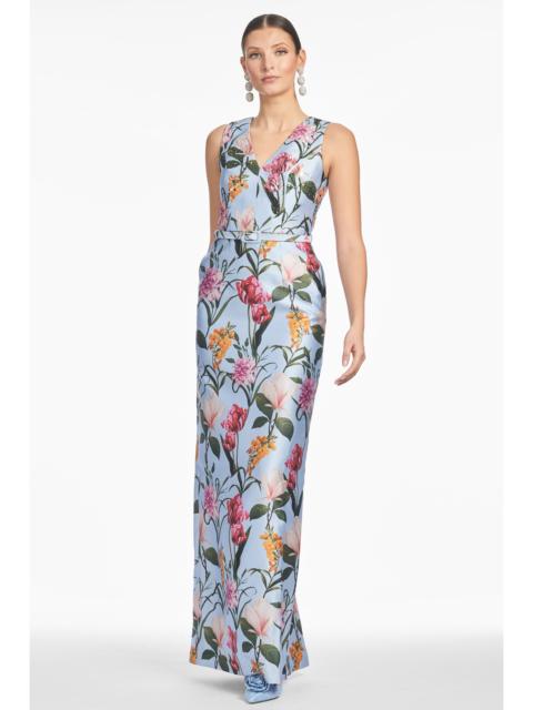 SACHIN & BABI ADELLYN GOWN - GLACIAL BLUE BLOSSOMS