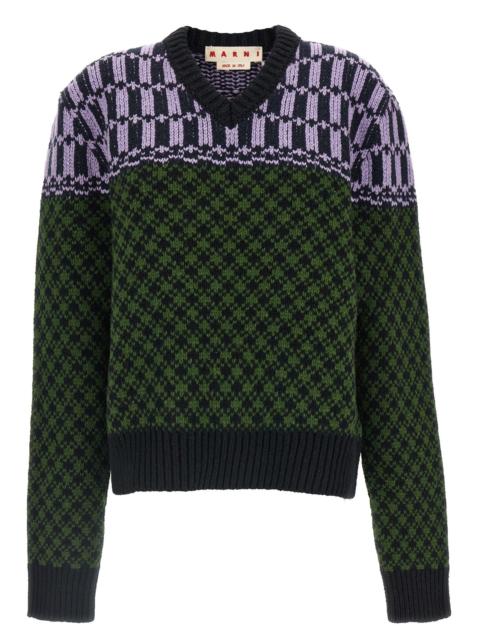 Marni Marni Men Sweater With Geometric Pattern