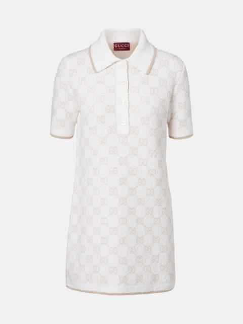 GUCCI GG wool-blend polo minidress