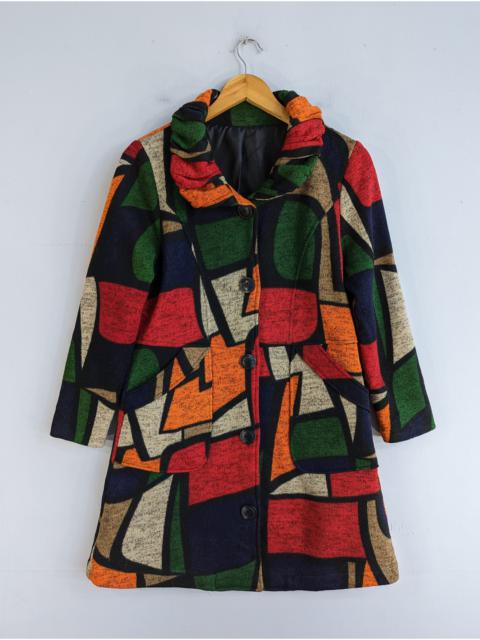 Other Designers 🔥RARE🔥Vintage Unbrand Multicolor Abstract Long Coat Jacket