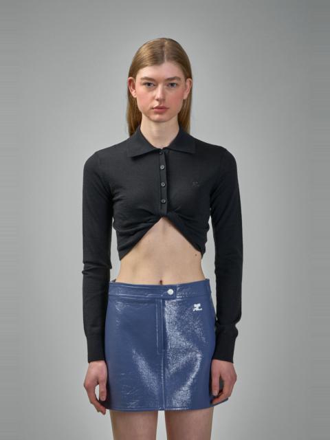 courrèges Twist Light Wool Cropped Polo