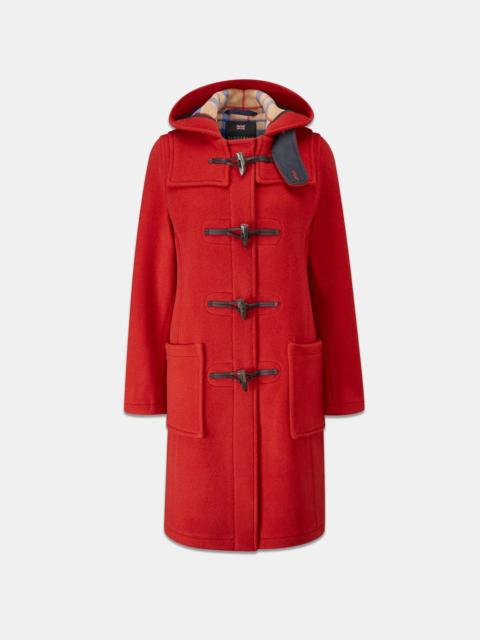 GLOVERALL Women's Long Slim Fit Freda Duffle Coat Red Thomson