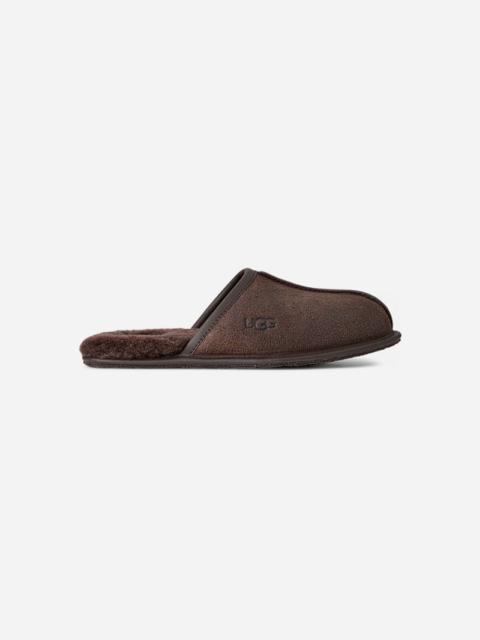 UGG ® Men's Scuff Leather Distressed Sheepskin Slippers in Dusted Cocoa