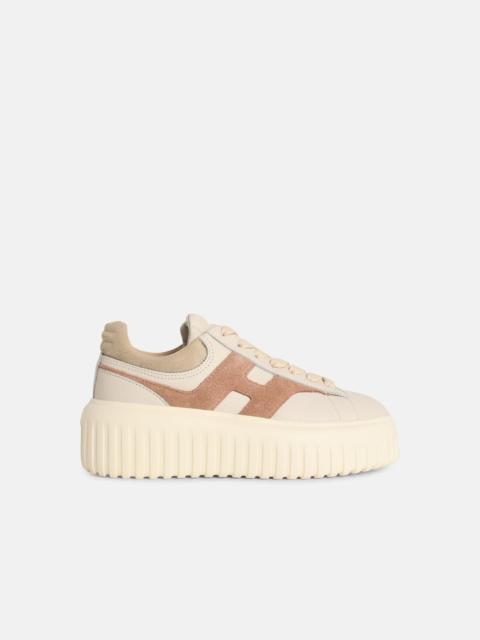 HOGAN 'H-STRIPES' BEIGE LEATHER SNEAKERS