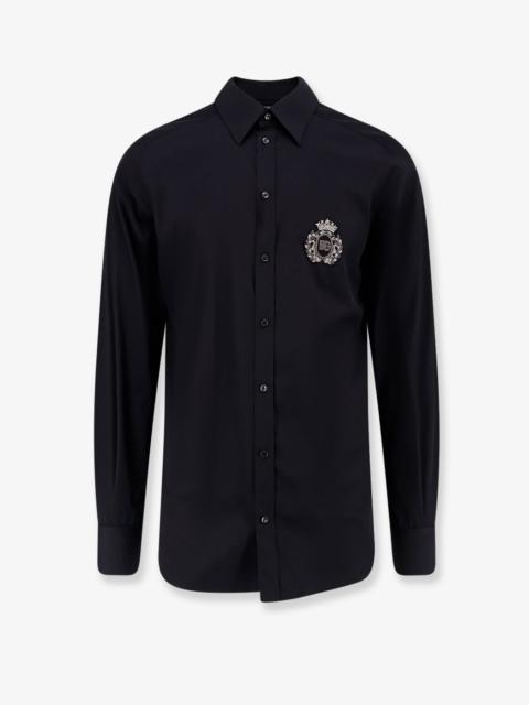 Dolce & Gabbana Dolce & Gabbana Cotton Shirt With Iconic Logo On The Front