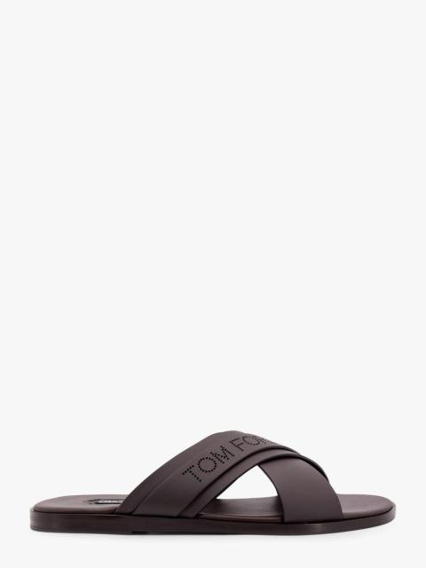 TOM FORD Tom Ford Men Leather Sandals With Perforated Logo Detail