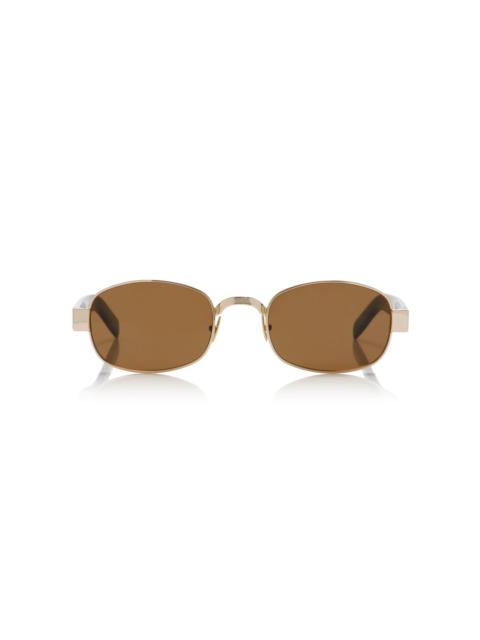 SAINT LAURENT Round-Frame Metal Sunglasses brown