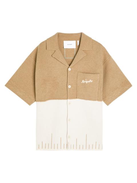 Axel Arigato Axel Arigato Pier Textured Logo-embroidered Wool Shirt