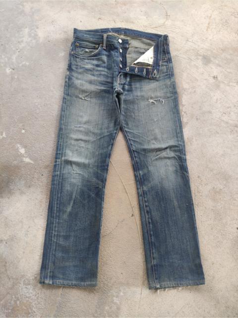Levi's Vintage Levis Button Jean Distressed Faded Denim