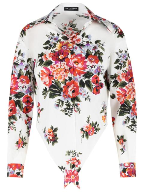 Dolce & Gabbana Dolce & Gabbana 'Fiori' White Cotton Shirt Women