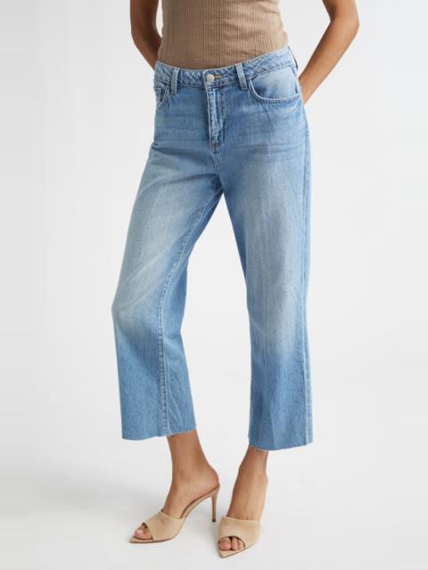 L'AGENCE L'AGENCE Wanda High Waist Raw Hem Crop Wide Leg Jeans in Anaheim at Nordstrom