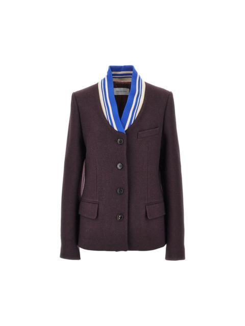 Dries Van Noten Dries Van Noten Women Cloth Jacket With Ribbed Collar