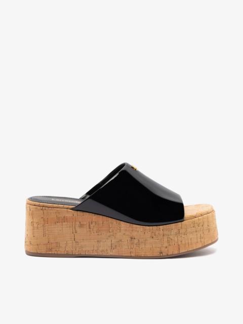 Larroudé Charli Mule In Black Patent Leather